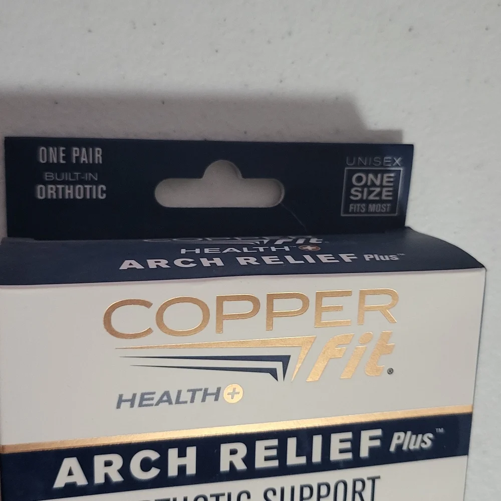 Copper Fit Arch Relief Plus Built in Orthotic Support Adjustable Compression